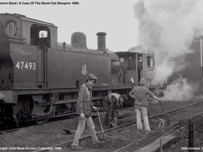 26th October 1985. The Pway gang attend to some burnt out sleepers.